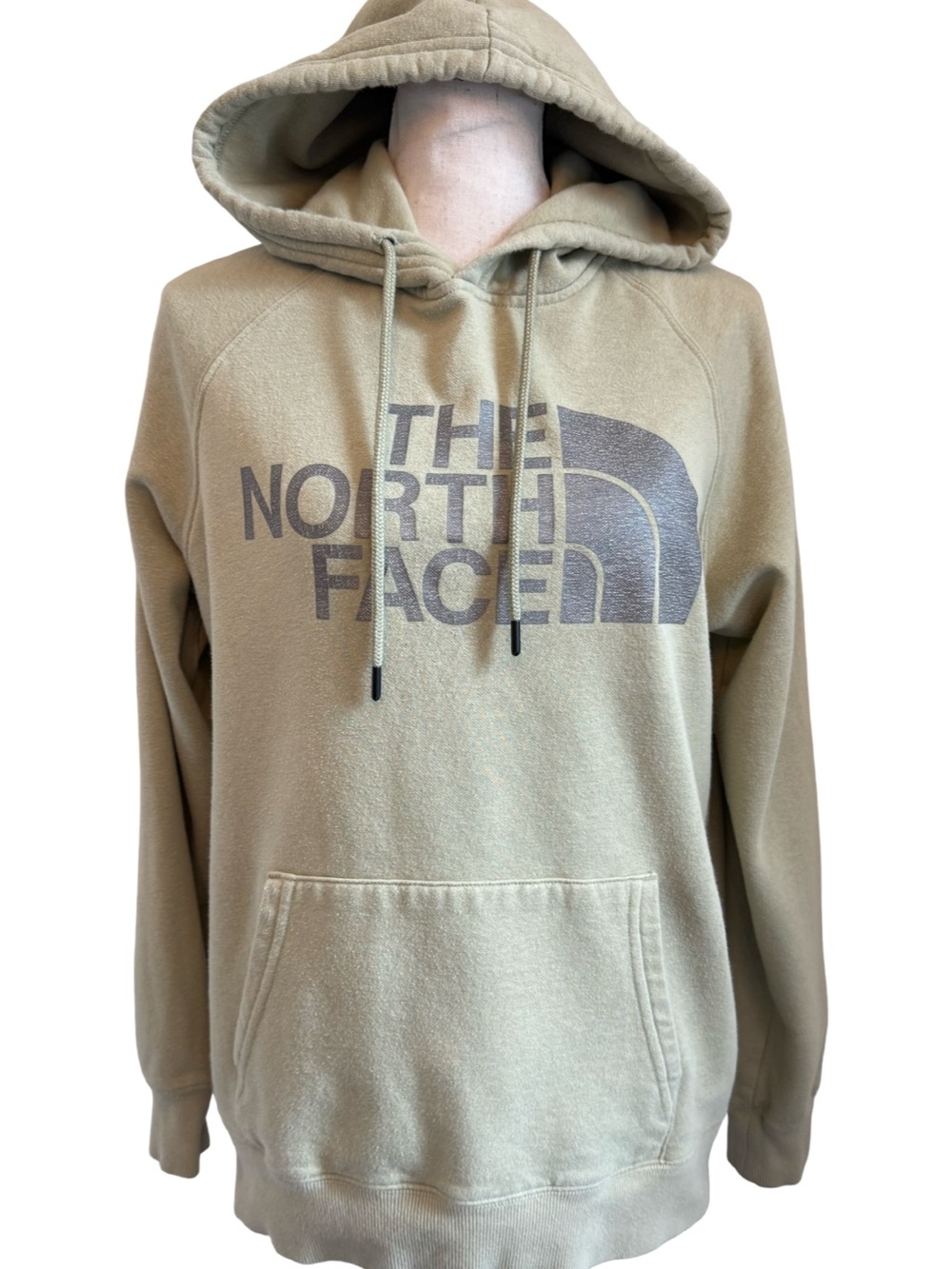 The North Face Women’s Logo Hoodie Cream Pullover Sweatshirt Sz Small